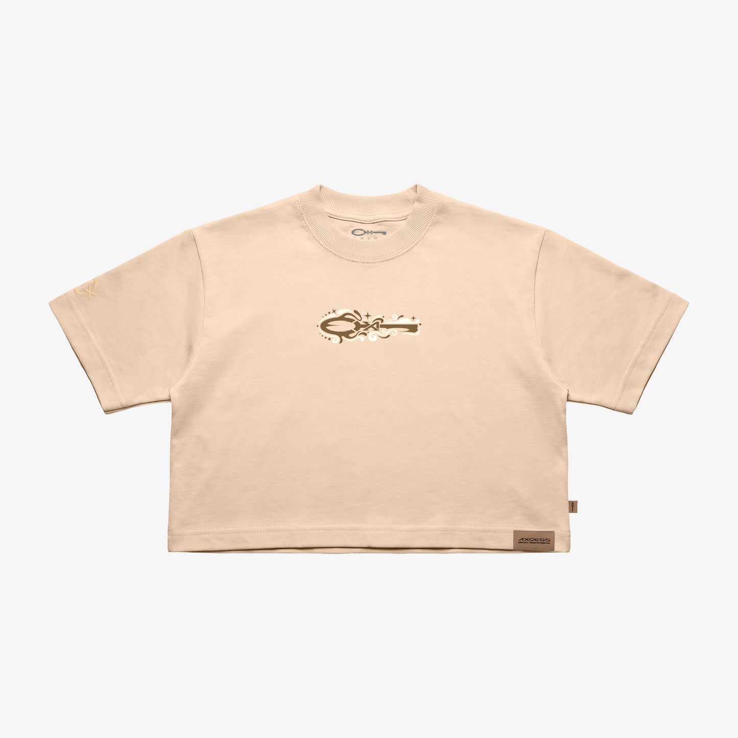 Cropped Oversized AXCESS Acid Key - Bege